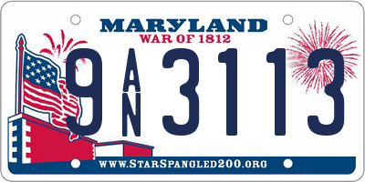 MD license plate 9AN3113