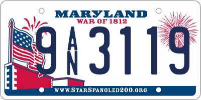 MD license plate 9AN3119