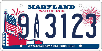 MD license plate 9AN3123
