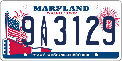 MD license plate 9AN3129