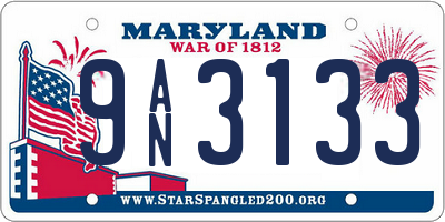 MD license plate 9AN3133