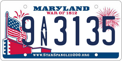 MD license plate 9AN3135