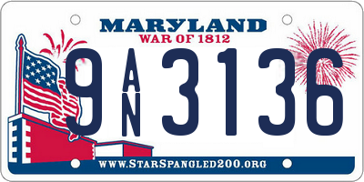 MD license plate 9AN3136