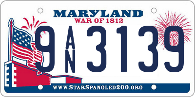 MD license plate 9AN3139