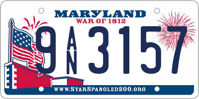 MD license plate 9AN3157