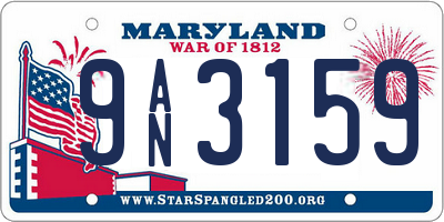 MD license plate 9AN3159