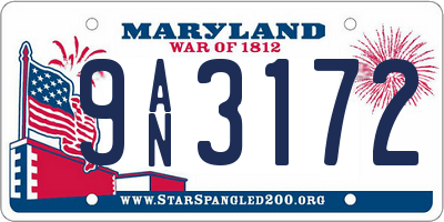 MD license plate 9AN3172
