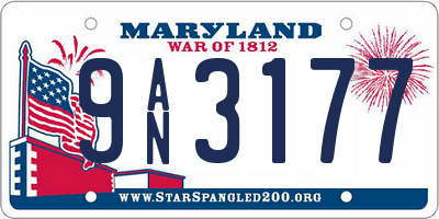 MD license plate 9AN3177