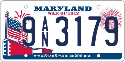 MD license plate 9AN3179