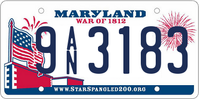 MD license plate 9AN3183