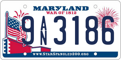 MD license plate 9AN3186