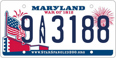 MD license plate 9AN3188