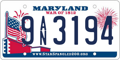 MD license plate 9AN3194