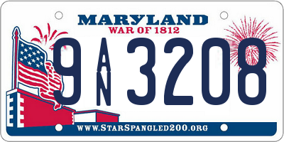 MD license plate 9AN3208