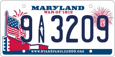 MD license plate 9AN3209
