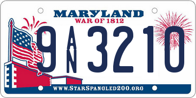 MD license plate 9AN3210