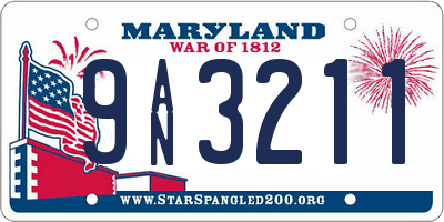 MD license plate 9AN3211