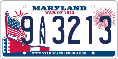 MD license plate 9AN3213