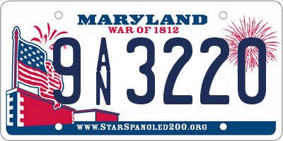 MD license plate 9AN3220