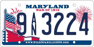 MD license plate 9AN3224