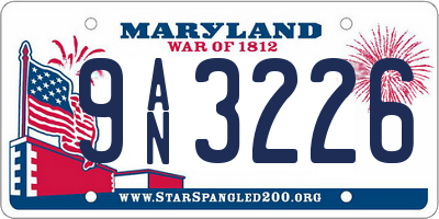 MD license plate 9AN3226