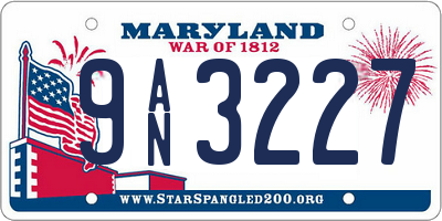 MD license plate 9AN3227