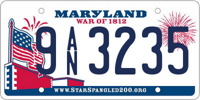 MD license plate 9AN3235