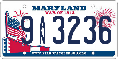 MD license plate 9AN3236