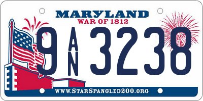 MD license plate 9AN3238