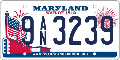 MD license plate 9AN3239