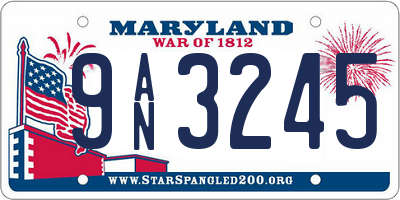MD license plate 9AN3245