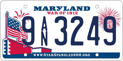 MD license plate 9AN3249
