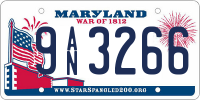 MD license plate 9AN3266