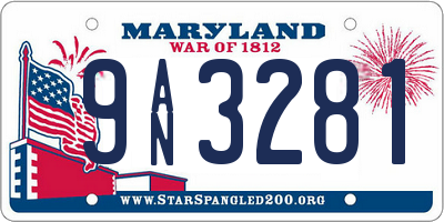 MD license plate 9AN3281