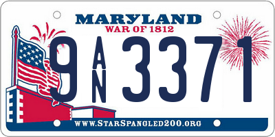 MD license plate 9AN3371
