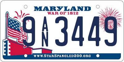 MD license plate 9AN3449