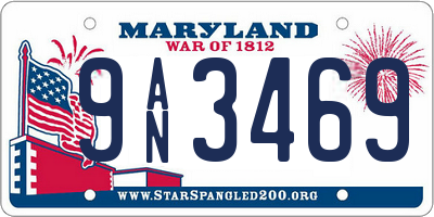 MD license plate 9AN3469