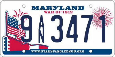 MD license plate 9AN3471