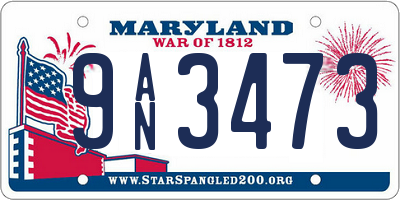 MD license plate 9AN3473