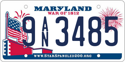 MD license plate 9AN3485