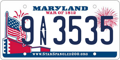MD license plate 9AN3535