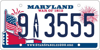 MD license plate 9AN3555