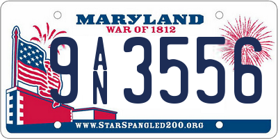 MD license plate 9AN3556