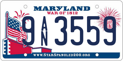 MD license plate 9AN3559