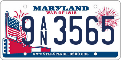 MD license plate 9AN3565