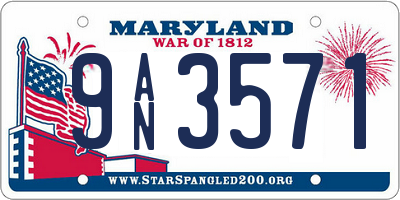 MD license plate 9AN3571