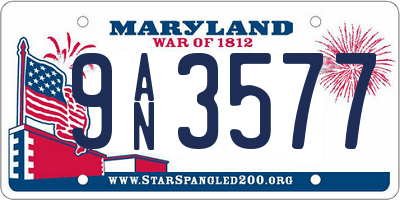 MD license plate 9AN3577
