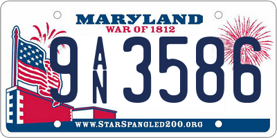 MD license plate 9AN3586