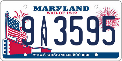 MD license plate 9AN3595