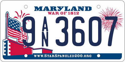 MD license plate 9AN3607